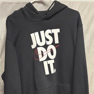 Nike Black Hoodie with Bold Slogan